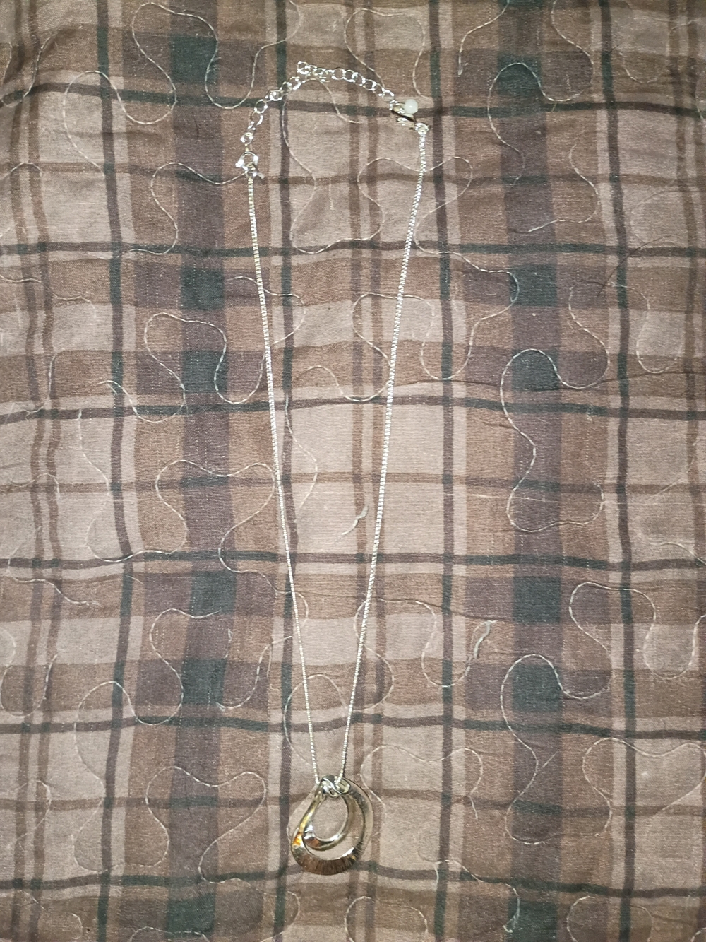Silver-Tone Double Teardrop Pendant Necklace - Picture 3 of 4